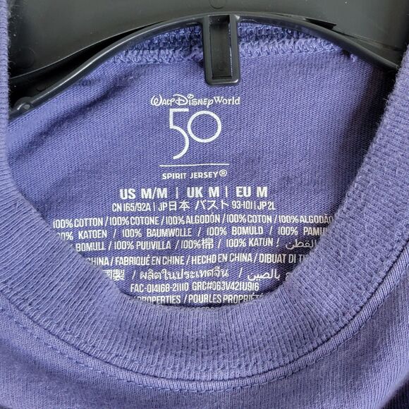 Disney World 50th Anniversary Sz Md Spirit Jersey Sweatshirt Purple Puff Print - Picture 5 of 10